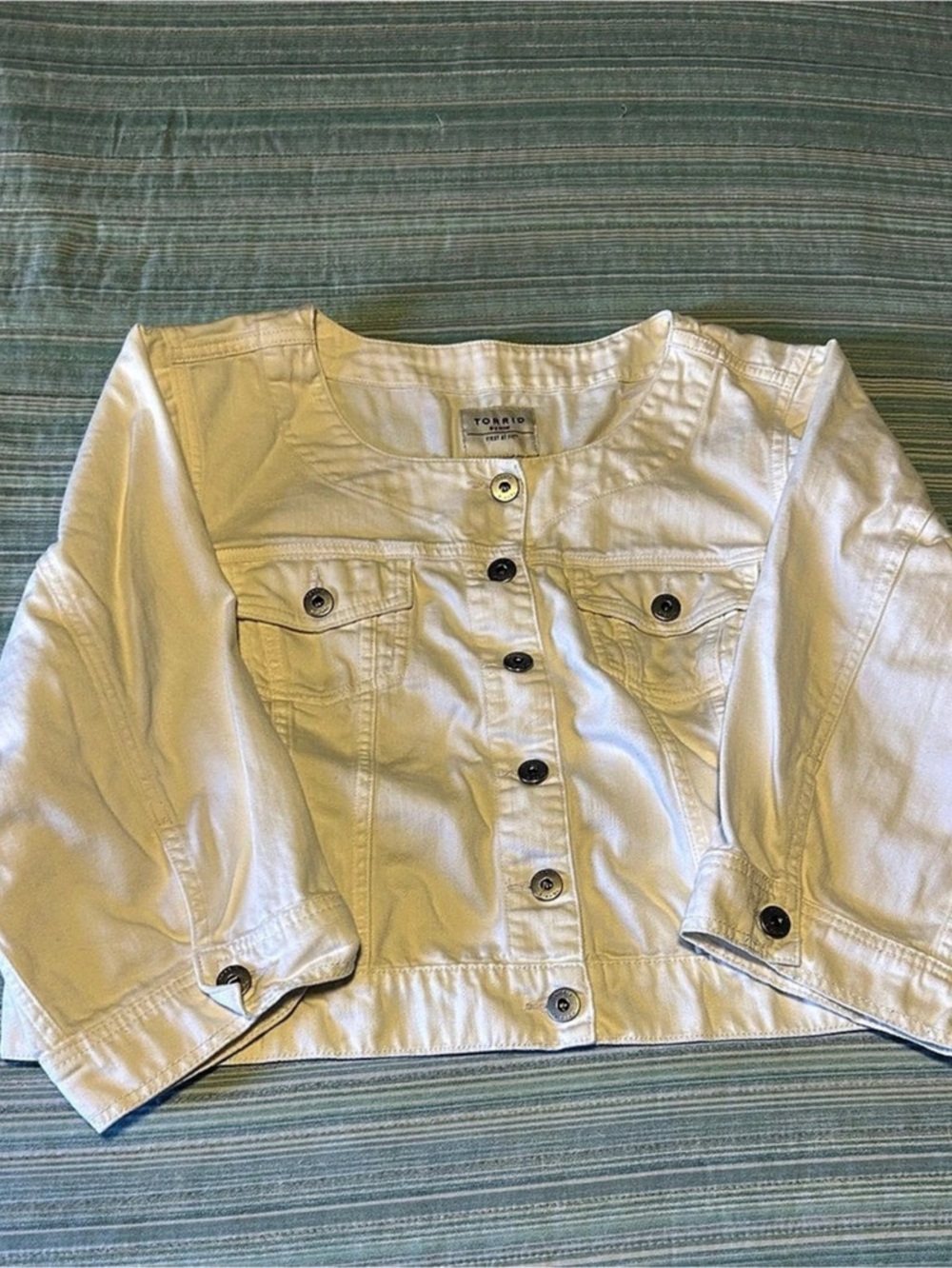 Torrid Cropped Jacket in Yellow Size 3